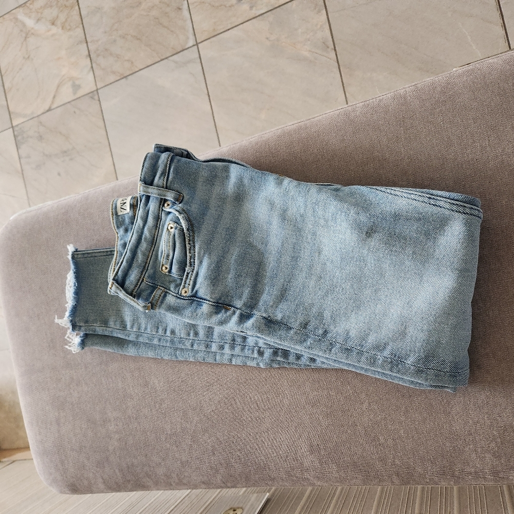 ZARA Super Stretch Skinny Raw Ankle Jeans 4 - Picture 6 of 10